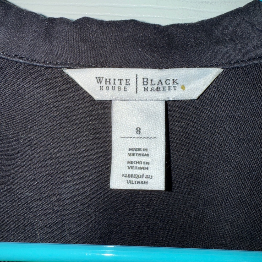 White House Black Market Black Peplum Jean Jacket - Picture 2 of 4